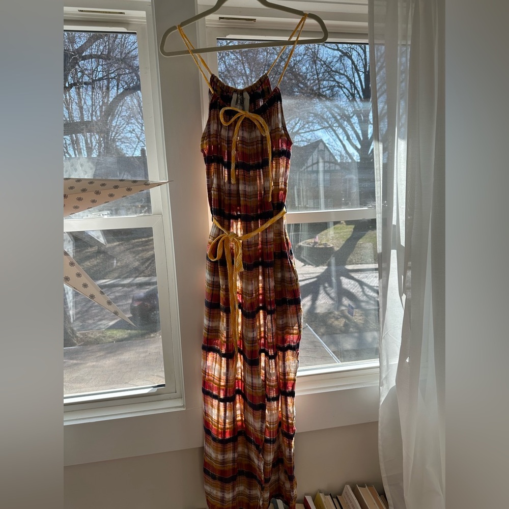 Ace & Jig Vibrant Multicolor Western Lagenlook Plaid Harem Wide Leg Jo Jumpsuit